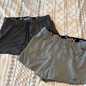 Nike Athletic Shorts Gray and Black Lightweight Design